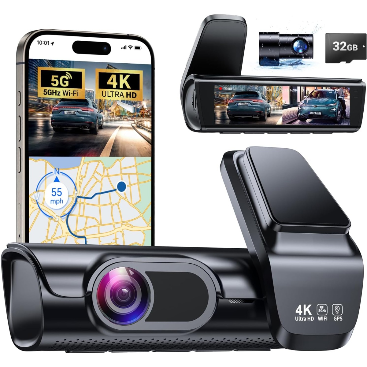 OVAMAN K600 4k Dash Cam Front and Rear